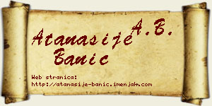 Atanasije Banić vizit kartica